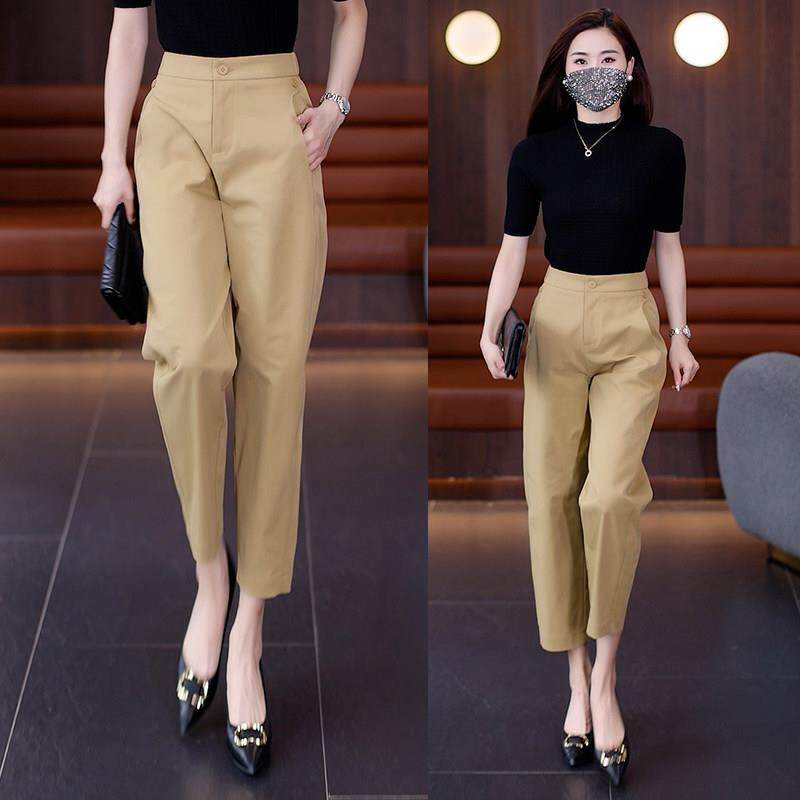 薄款西装裤女2025新款春夏季九分小个子裤子萝卜裤宽松高腰哈伦裤