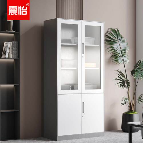 震怡钢制文件柜ZYGZWJG001灰白套公司单位学校金属储物柜子