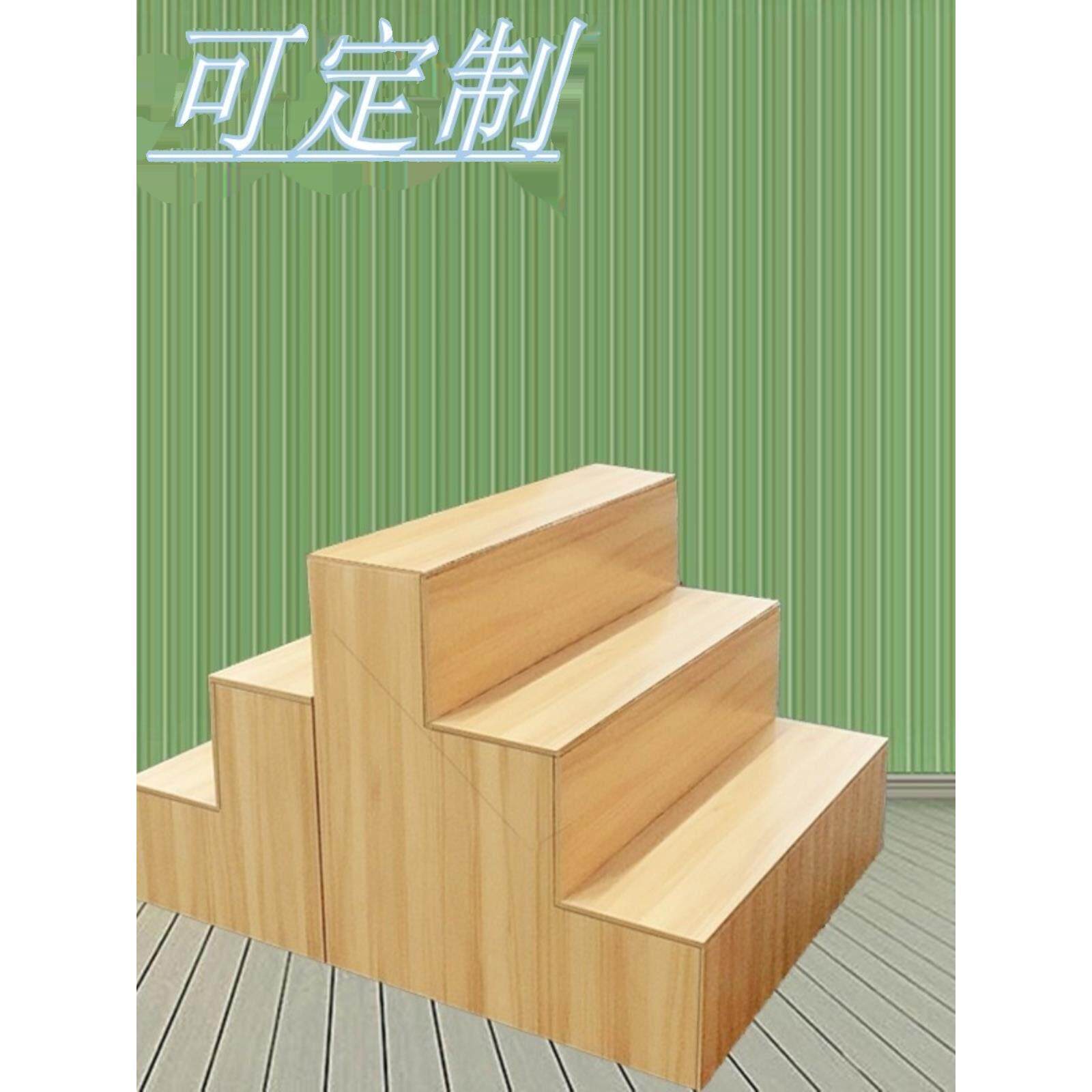 鞋柜展示柜台阶木质中岛柜台阶梯展示架梯形货架置物架鞋架展示