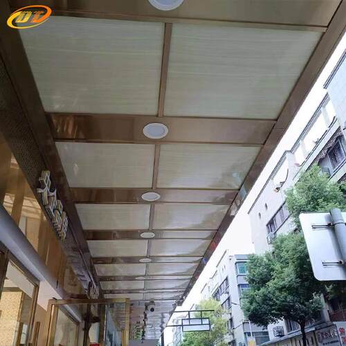 DT8001雨棚透光云石吊顶 亚克力透光板 树脂板人造石 大理石纹板