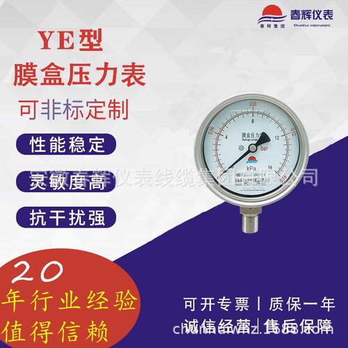 YN-63B-FZ 轴向带边压力表 耐震 不锈钢 规格型号齐全