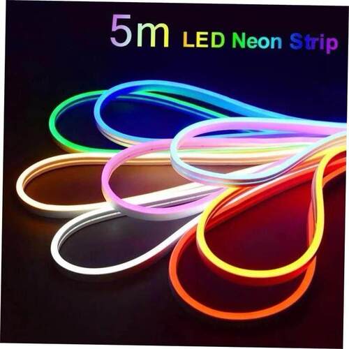 Neon LED Light Strip Flexible Silicone Set 5M 600 Lights Emb