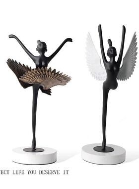 现代轻奢金属女孩芭蕾舞者工艺礼品摆饰礼物小雕塑客厅房间家居摆