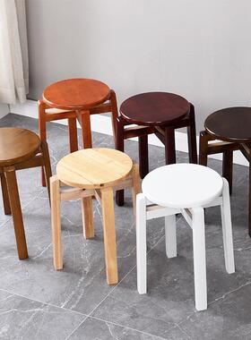 实凳木圆凳餐桌凳凳子家用木木凳仿0080古艺术凳茶几凳矮曲板整p^