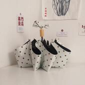 新款 雨动伞n女is日巧系文艺复古波点自小便携学生五折太阳伞防紫