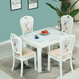 抽拉式餐桌椅组合现代简约小户型可伸缩省空间折叠家用长方形饭桌