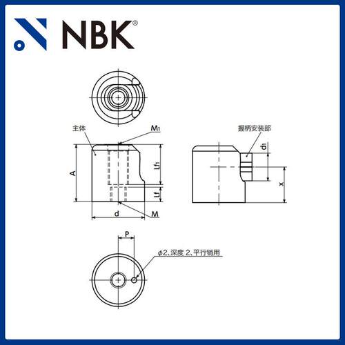 NBK GFUS 握柄用折叠组件不锈钢旋转型内螺纹手柄防倾倒机械配件