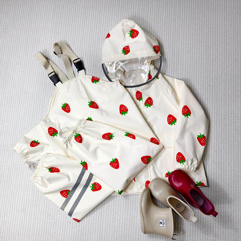 进出口瑞典儿童雨衣男女童连体防护雨裤玩沙防水罩衣外贸分体雨衣
