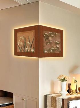 美拉德转中古风角玄画关饰复古艺术拐装TQE角茶室书房画双面客厅