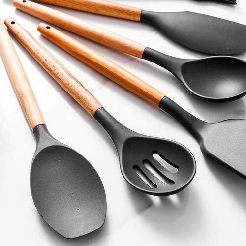 Silicone spatula cooking spoon set, non-stick spatula