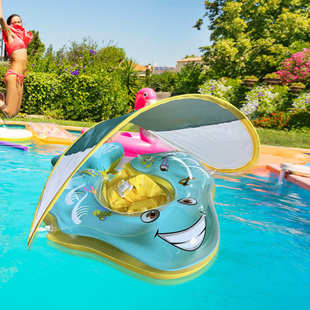 趴儿童婴幼儿儿童泳游泳圈 圈 圈游泳圈遮阳新款