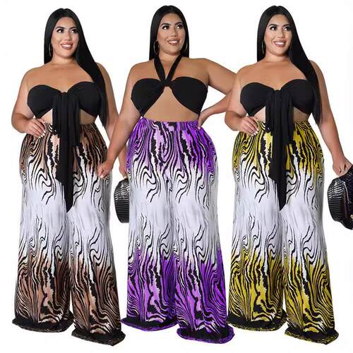 Large size women's strapless pants set
