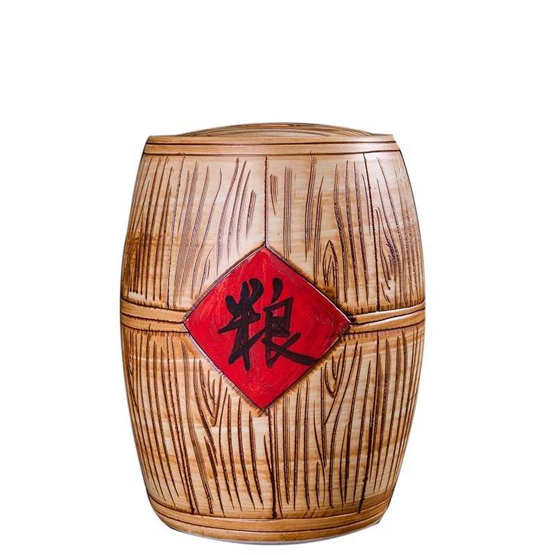 景德镇陶瓷米缸家用带盖密封防潮防虫老式10斤20斤50斤储米箱米桶