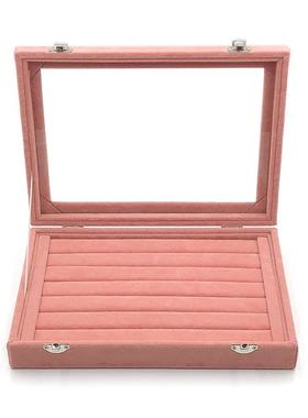 高档新的粉红色冰花首饰戒盒首盒炼耳环支架耳环指项手镯盒珠宝饰