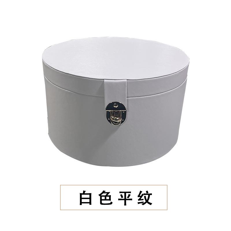 厂家直供轻奢样板房皮质收纳盒圆形储物箱衣帽间装饰品桌面圆盒