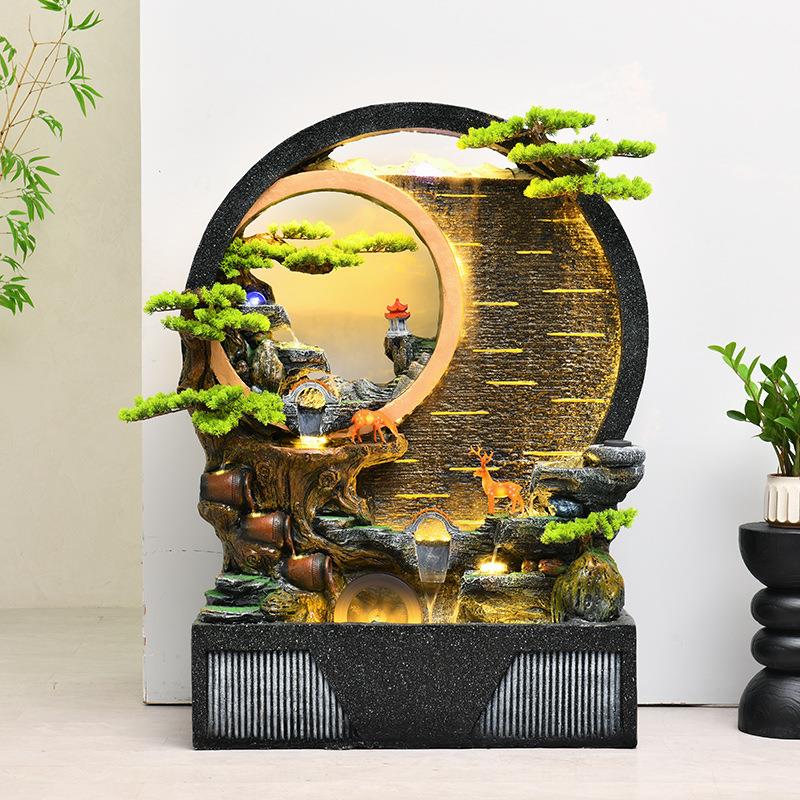 入户水花园庭院水幕墙水ZMK屏风摆件装饰墙景墙流水假山景观流中