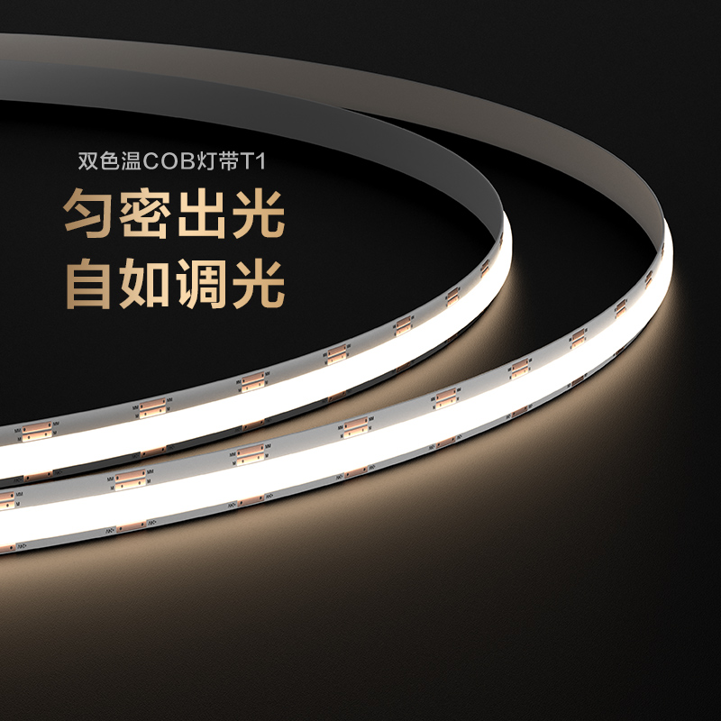 Aqara绿米联创双色温COB灯带 T1自粘超薄led隐形客厅走廊线条灯带