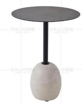 YH33天然石材边角几集轻奢风合集不锈钢天然大理石酒店接待民宿咖