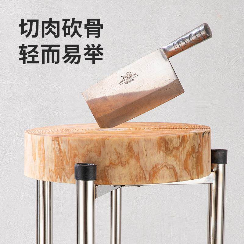 加厚不锈钢砧板架落地四角架菜板架商用厨房砍骨菜墩架多功能支架