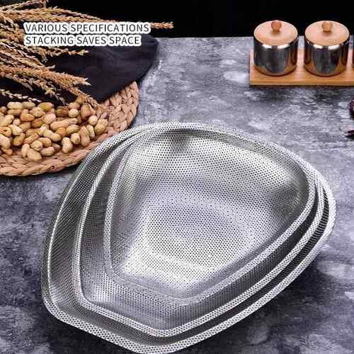 304不锈钢筲箕商用食堂沥米蒸饭洗菜四川簸箕晾晒竹编洗菜沥水篮