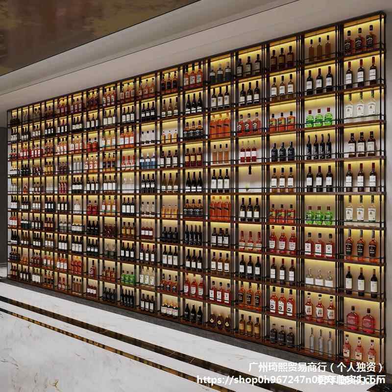 隔置断酒架架啤酒柱子餐厅艺酒吧发光酒展示红73165铁酒柜酒物架