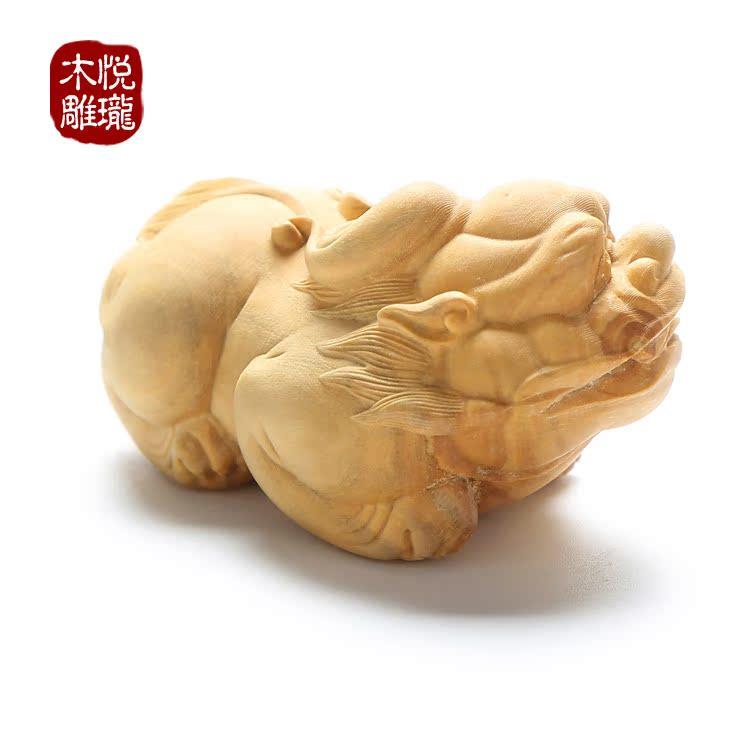 新款直销黄杨木雕机器雕刻手把件挂件创意木质工艺品礼品招财神兽
