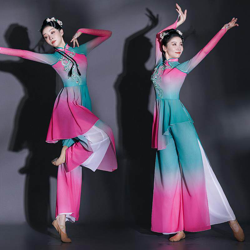 高档秧歌服演出服女舞新款舞蹈服装古典舞扇舞中国子独飘逸表演风