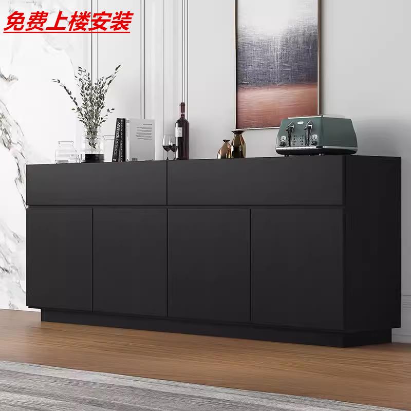 包邮定做现代简约餐柜非黑橡木装饰柜茶水柜酒柜?具车收纳柜碗盘