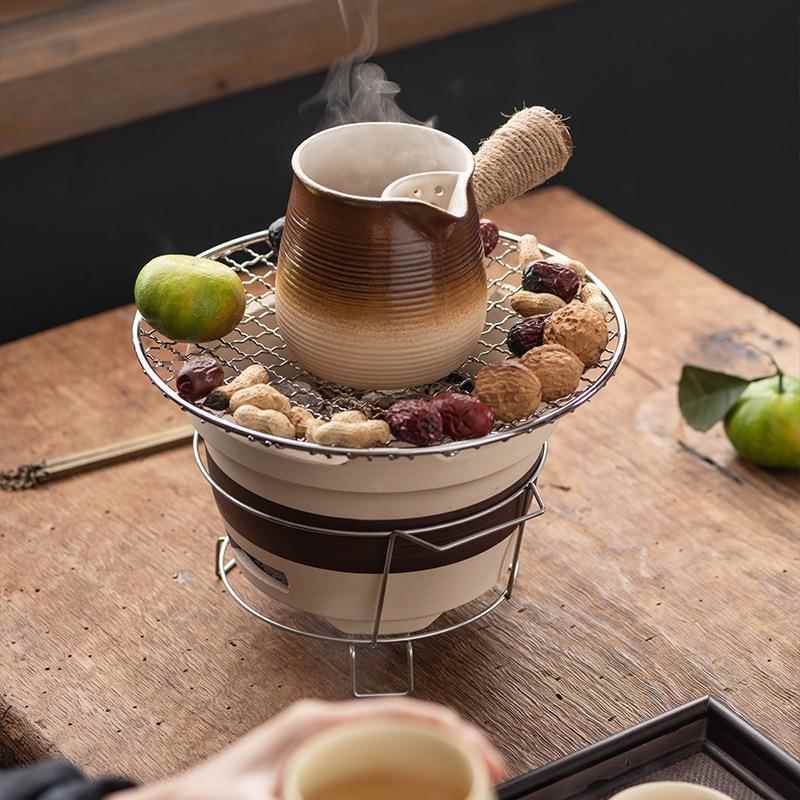 陶瓷围炉煮茶罐罐奶茶煮茶壶陶土庭院户外炭炉家用烤火炉茶具新品