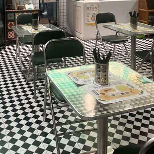 港式茶餐厅餐桌椅快餐店海南鸡饭餐厅桌子椅子60CM方桌80CM吃饭桌
