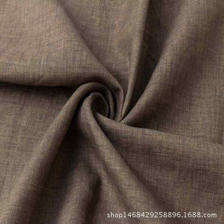 新款面麻布仿牛仔纯亚麻料色平纹优质服装面料厂织家NGT直销