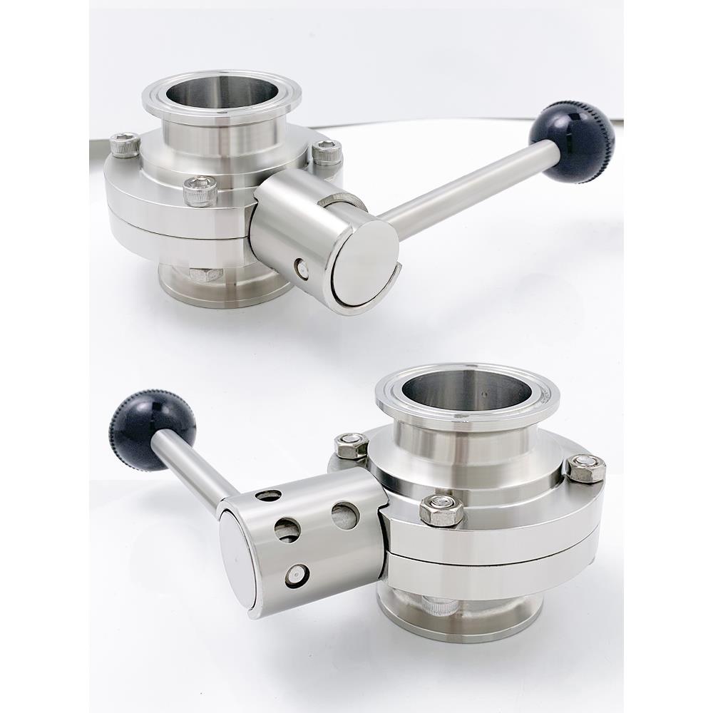 盼特304卫生级快装蝶阀316不锈钢卡箍阀门卡盘手动卡扣碟阀卡箍