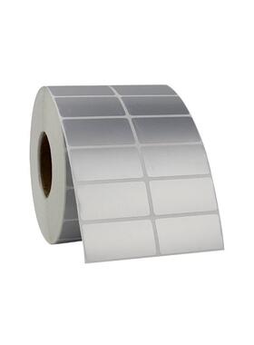 哑银不干胶标签纸PVC防水防刮塑料固定资产标签纸双排40*20*5000