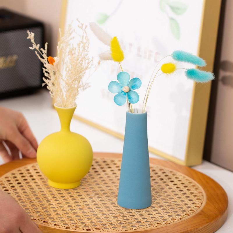 ins风陶瓷花瓶摆件客厅插干花小众轻奢感民宿酒柜家居装意赛