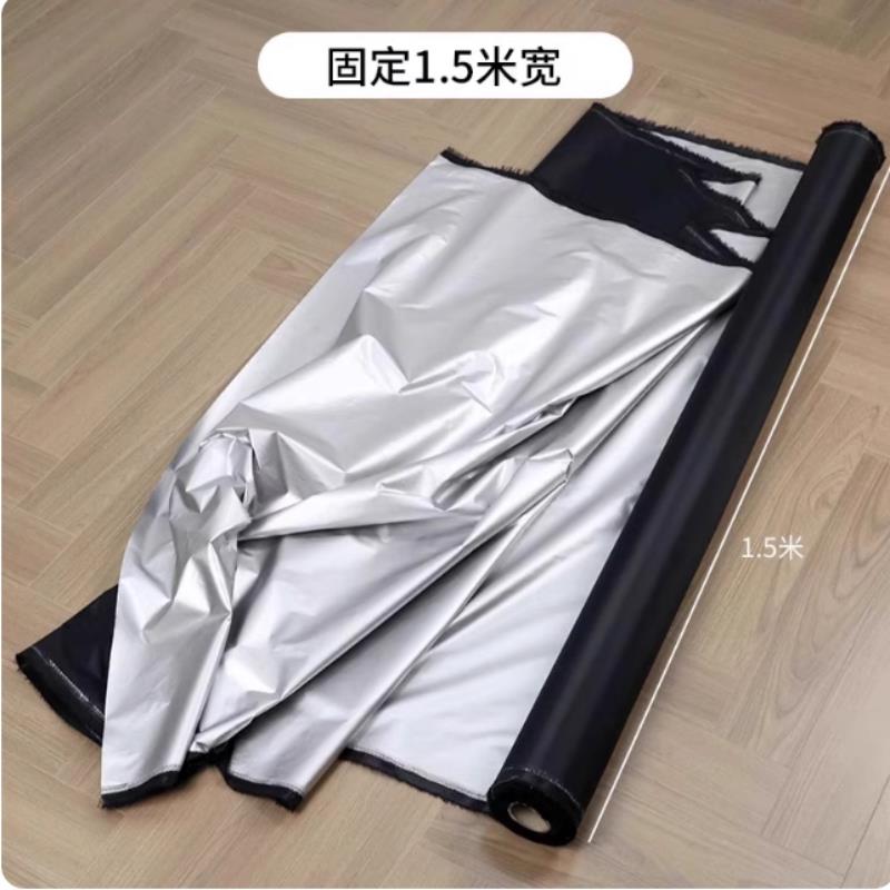 优选黑色镀银不透光窗帘布实验室黑屋全遮光布防晒隔热遮阳面