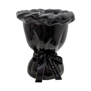 创意陶瓷花束花瓶女生卧室化妆刷收纳桶高颜值家居餐桌插花器摆件