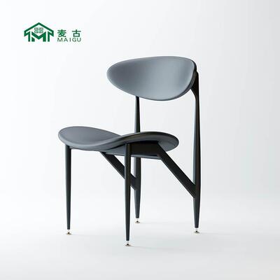 麦谷，北欧现代简约设计师极简金属太空餐椅小户型餐厅单人椅