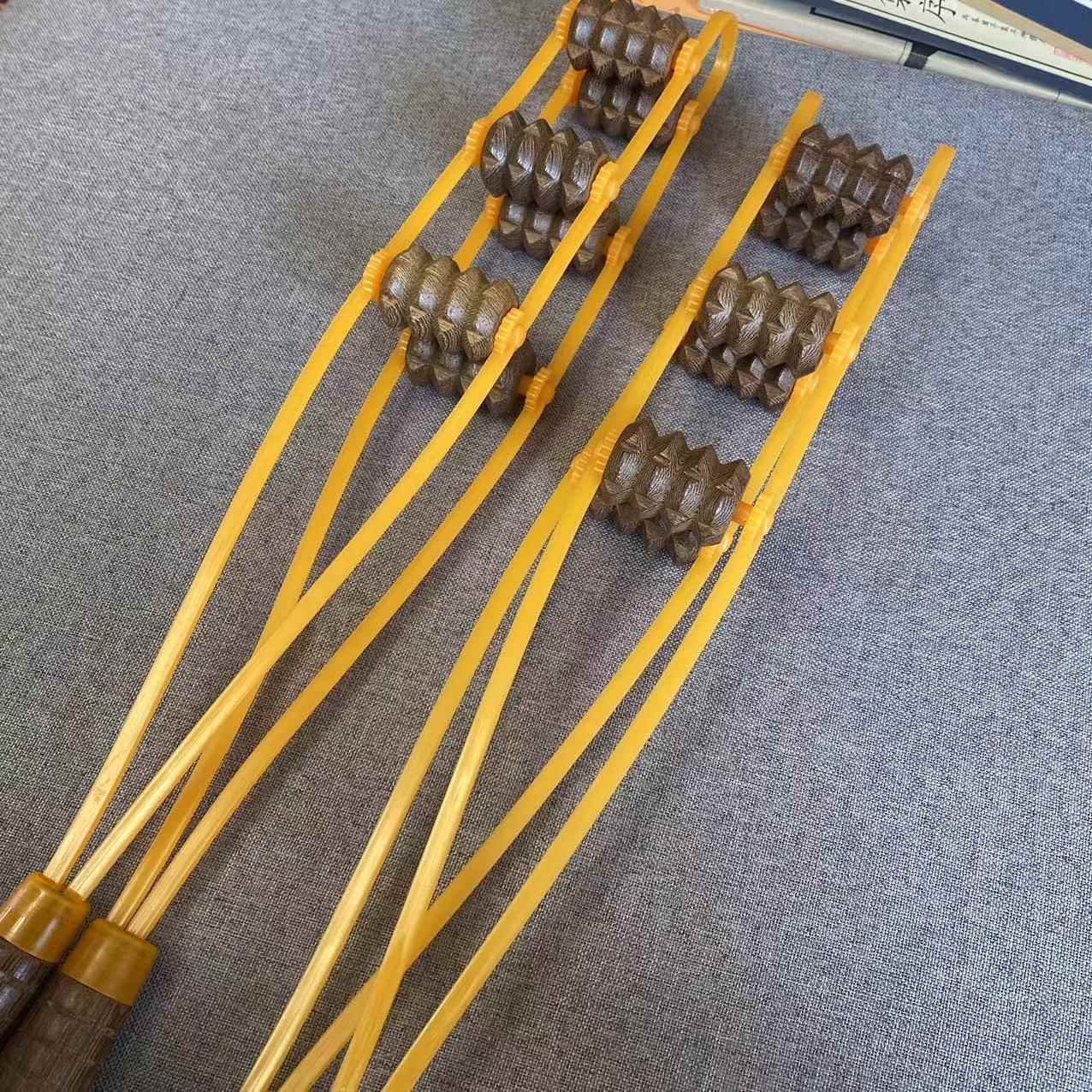 鸡翅木拉背条按摩器腰部颈椎按摩实木制手动滚轮成人背部肩颈家用