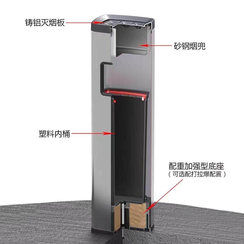 户外GXY烟灰柱头立式烟集蒂柱不锈钢烟柱烟收器灭文明吸烟柱烟灰