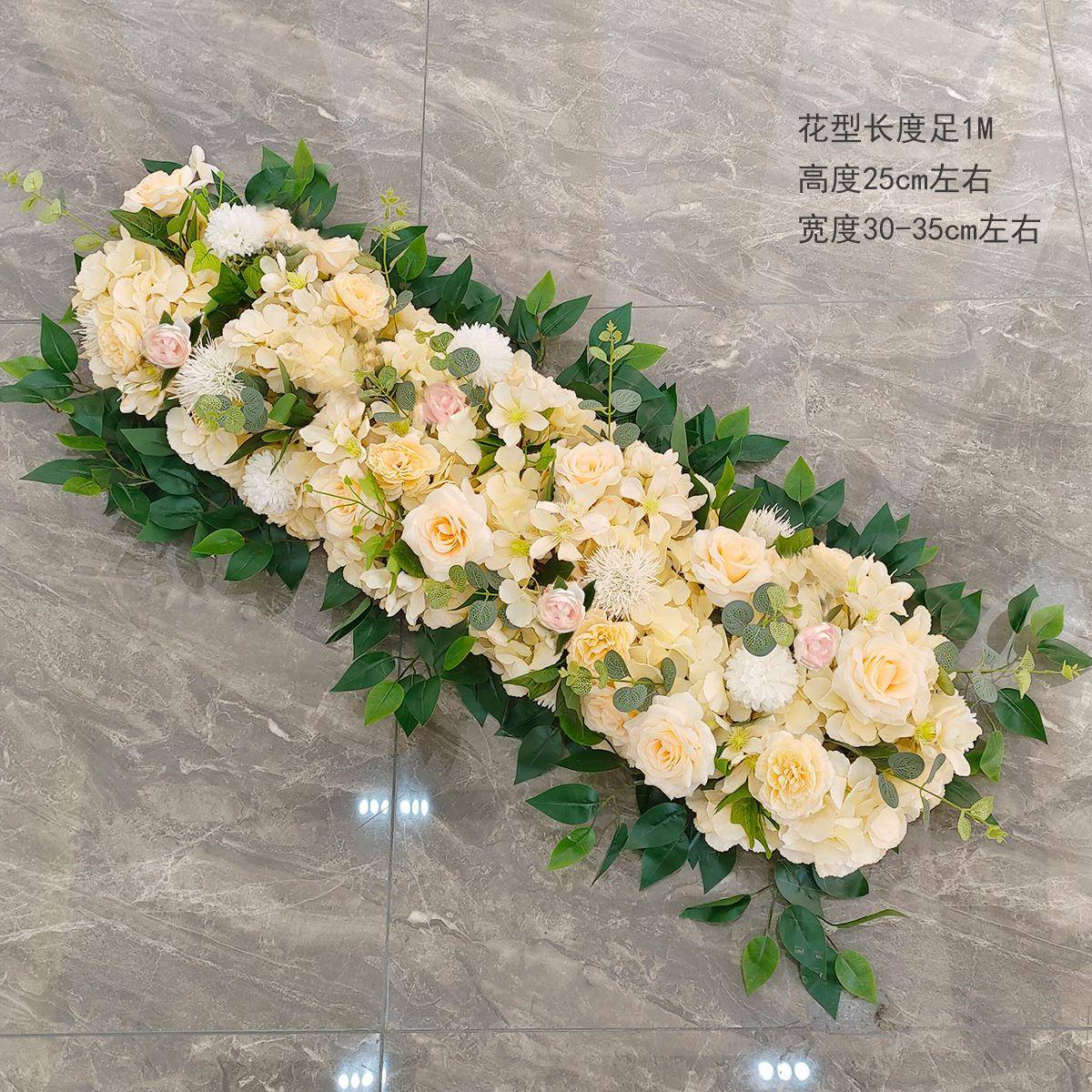 婚庆布置装饰排花活动展会路引花T台花艺婚礼挂花仿真花婚庆用花