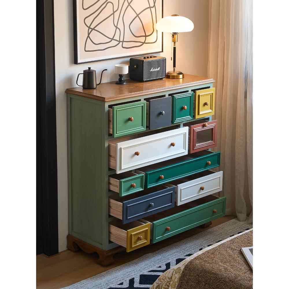 美式斗柜实木卧室收纳柜子客厅简约装饰靠墙储物柜复古五斗柜家用