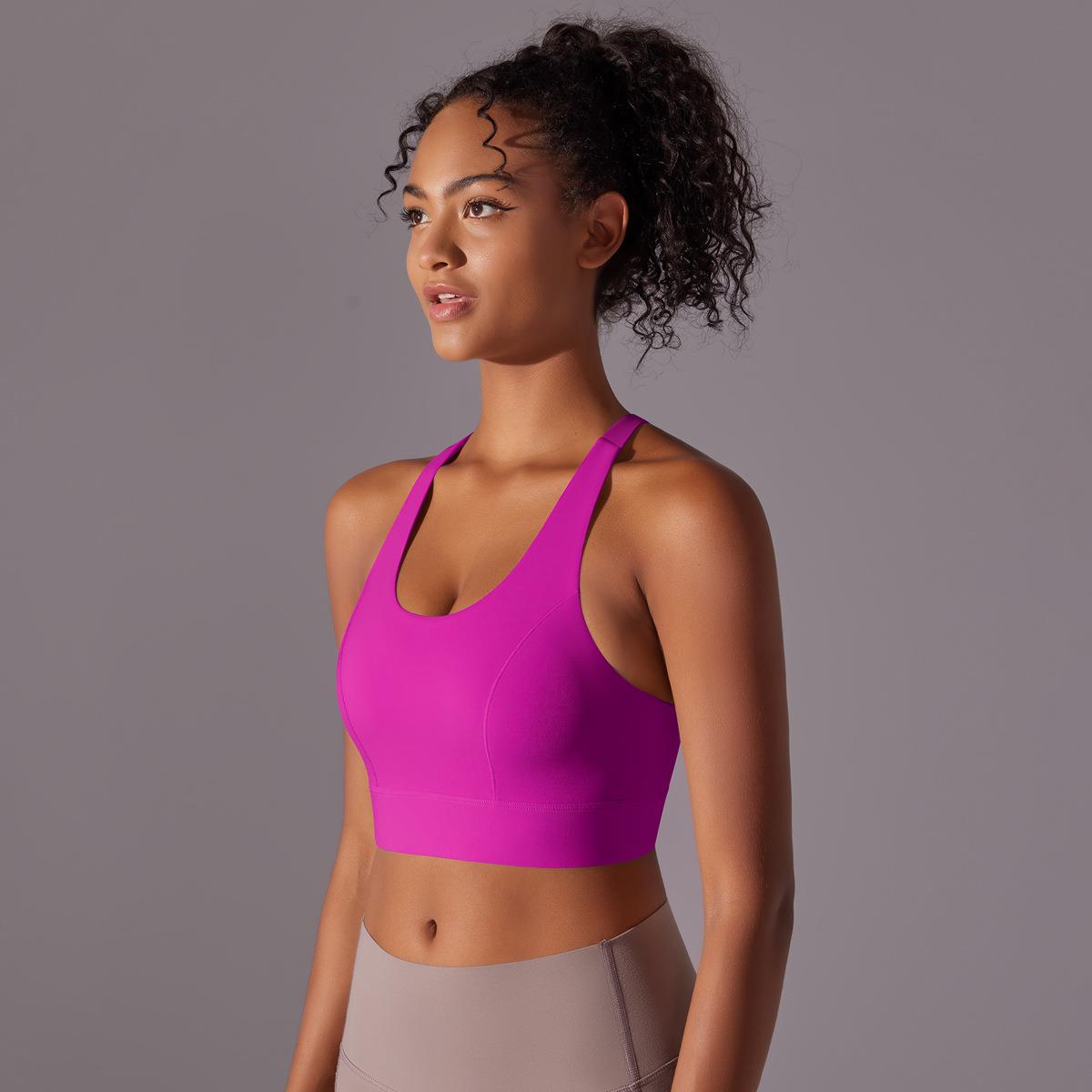 Sexy beautiful back sports bra fixed cup yoga bra seamless