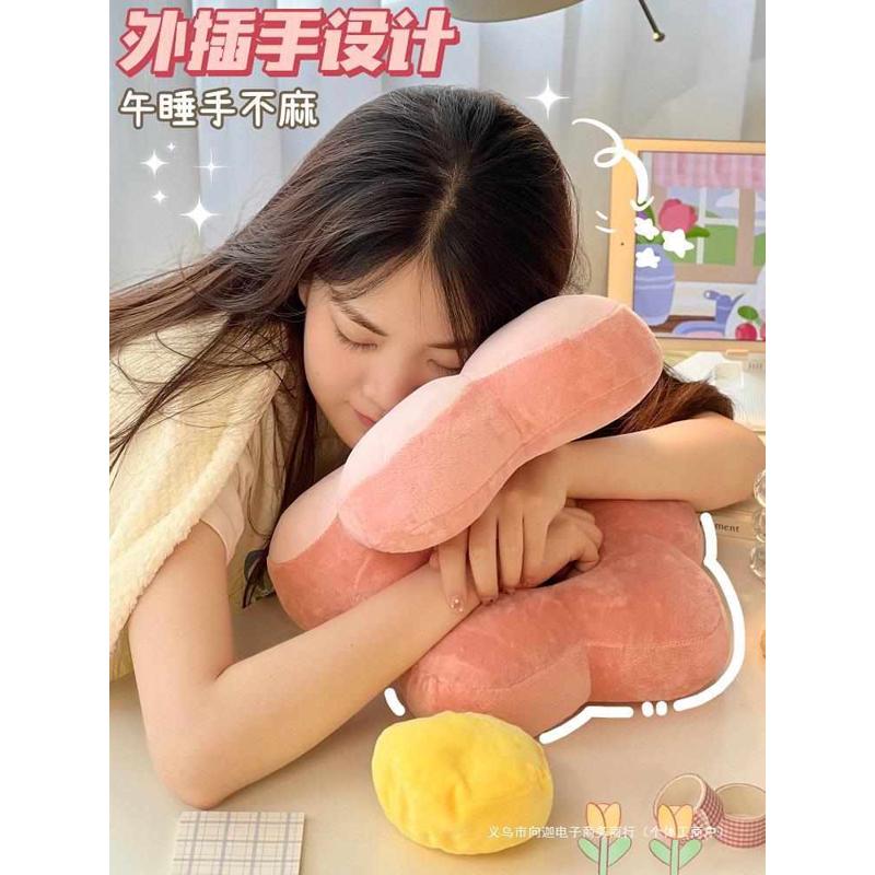 午睡枕办公室午觉学生午休枕头桌子儿童趴睡枕女生睡觉抱枕花