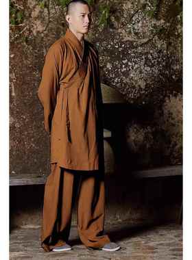 新款慈缘棉麻僧服和尚服夏季新款禅修服灰色罗汉衫僧衣禅服