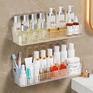 Wall-mounted bathroom storage rack, no drilling required, pe
