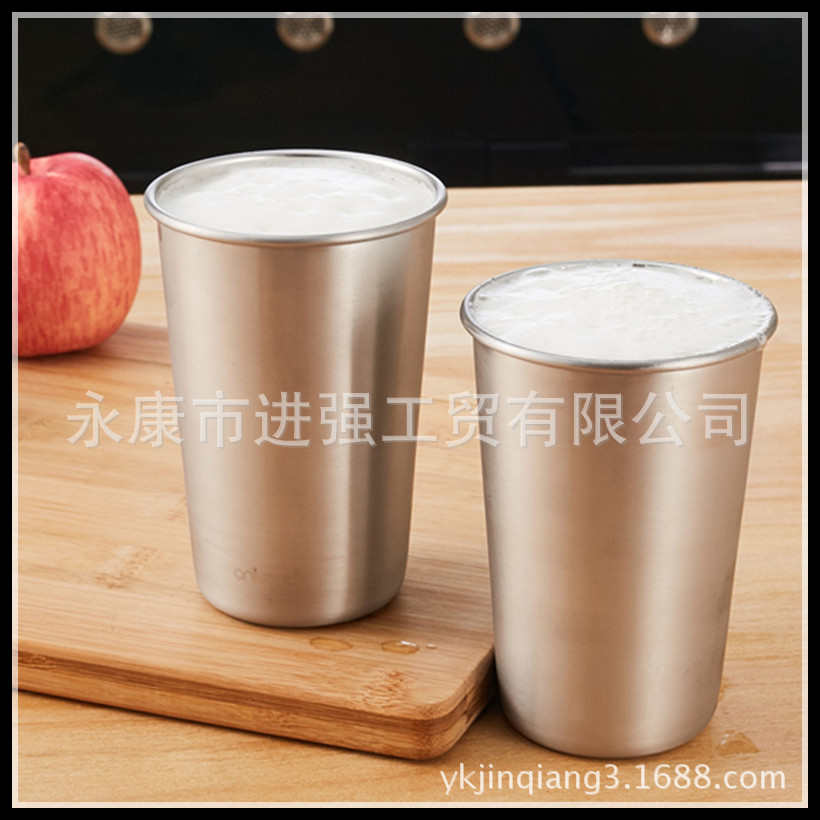 北欧风简约304不锈钢啤酒杯咖啡杯 果汁杯冷饮杯 单层儿童水杯