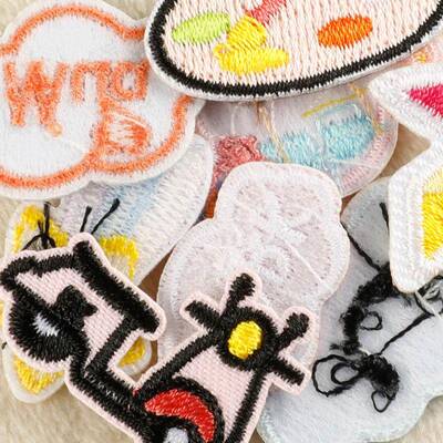 patch童趣刺绣贴云朵汽车创意补丁贴diy装饰新时尚한국Wappen布贴