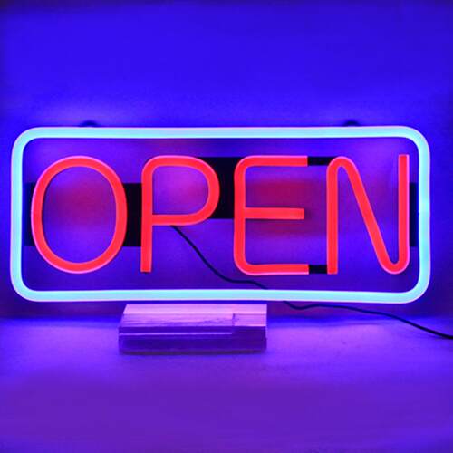 柔性霓虹灯带广告牌发光字LED霓虹灯牌招牌open霓虹灯店招