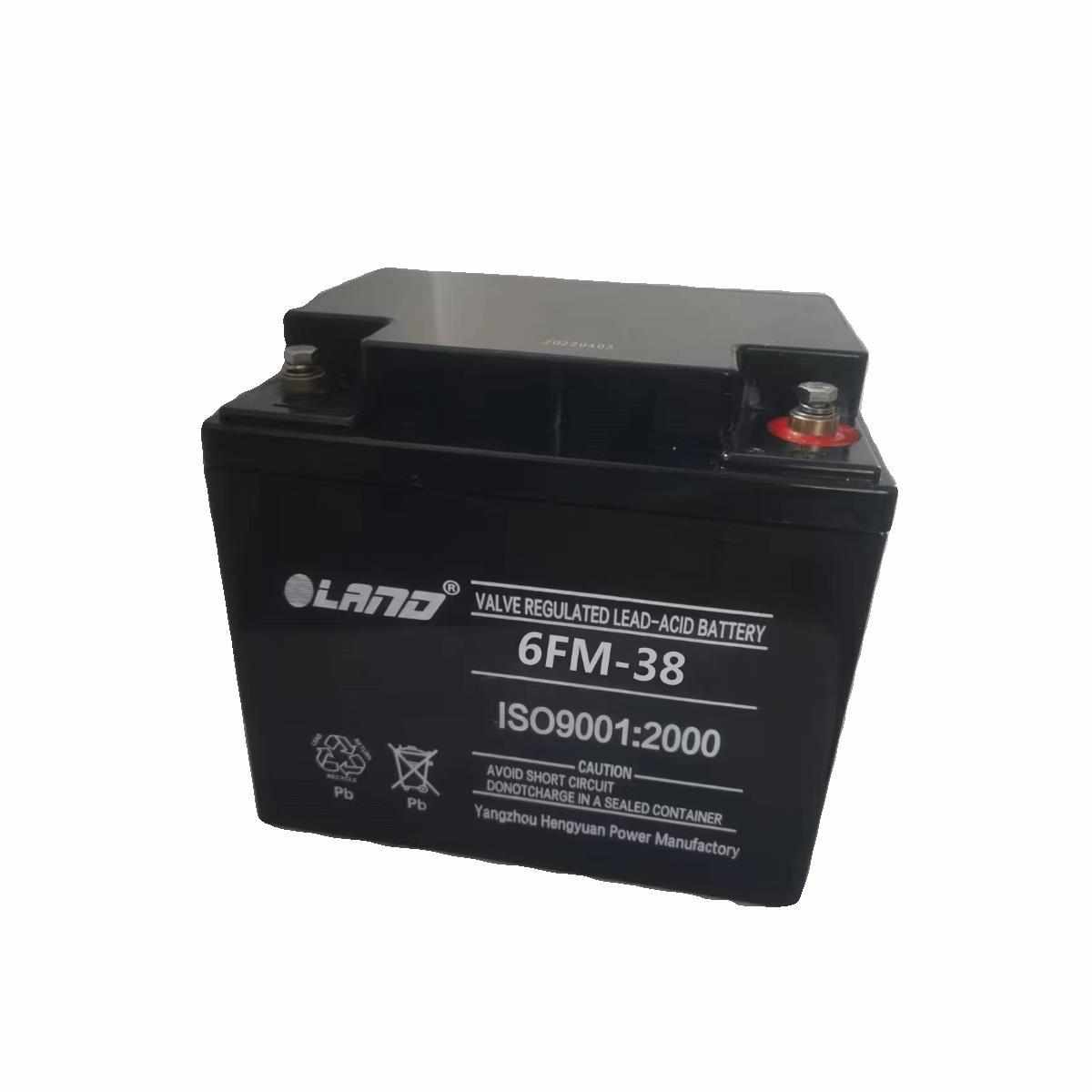 OLAND欧蓝德6FM-38铅酸免维护蓄电池机房UPS直流屏消防12V38AH