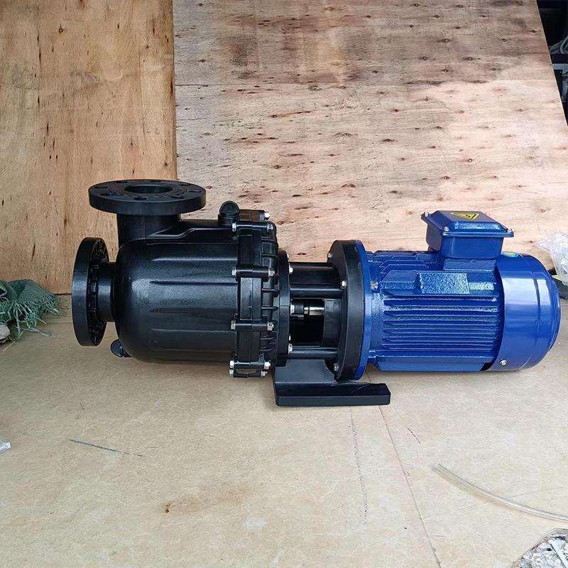 长美PP马肚泵3寸化工泵电镀泵活套法兰大头泵槽外泵4KW卧式自吸泵